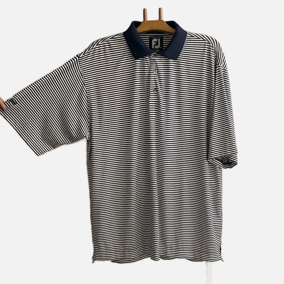 Footjoy FJ Men’s Golf Polo Shirt XL Blue White - Picture 10 of 10